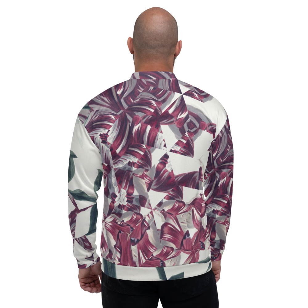 Reflected Flowers Bomber Jacket mockup