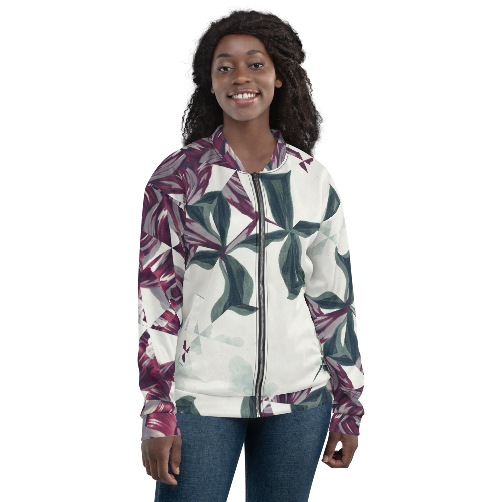 Reflected Flowers Bomber Jacket mockup