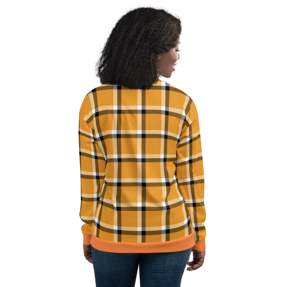 Light Orange Plaid Bomber Jacket mockup