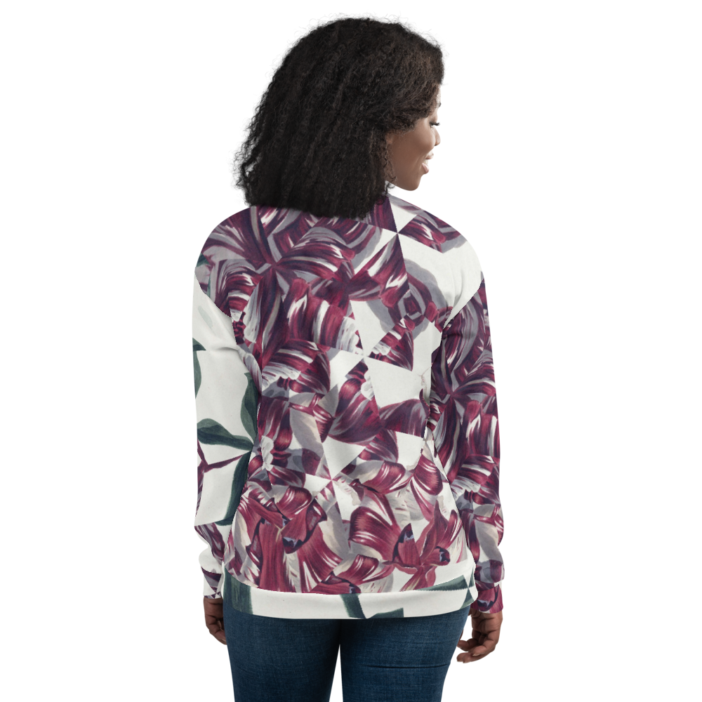 Reflected Flowers Bomber Jacket mockup