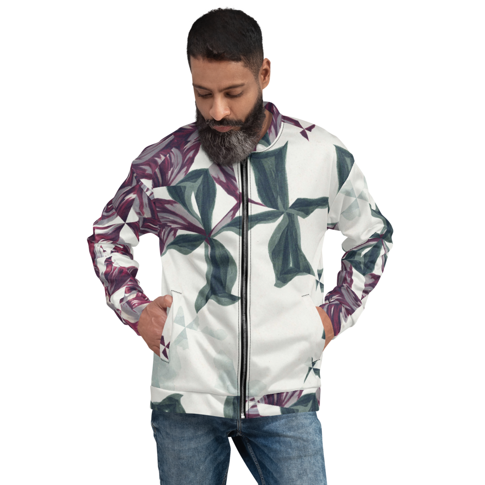 Reflected Flowers Bomber Jacket mockup