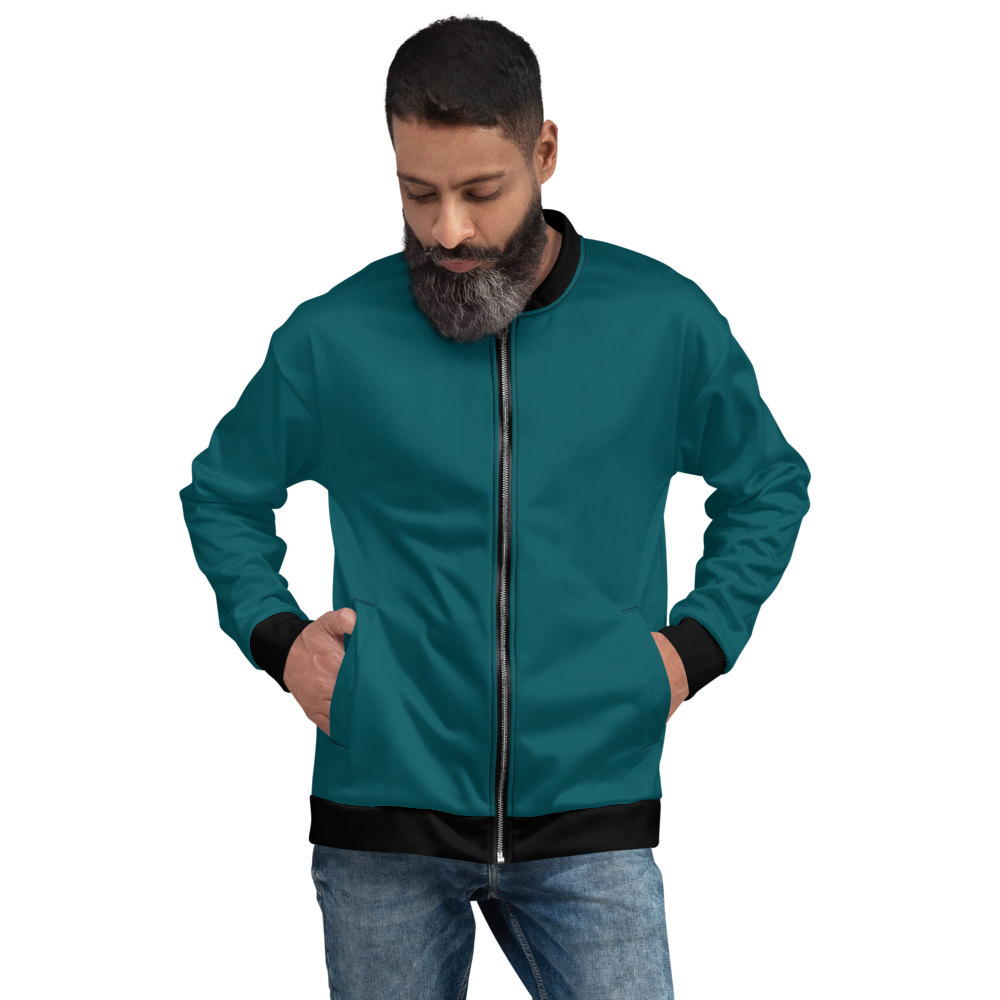 Teal Bomber Jacket mockup